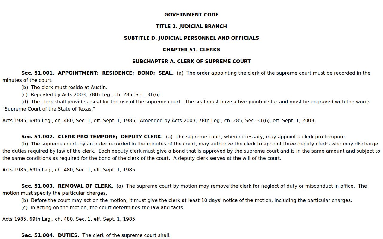 Texas statutory fee categories for Delta County court records